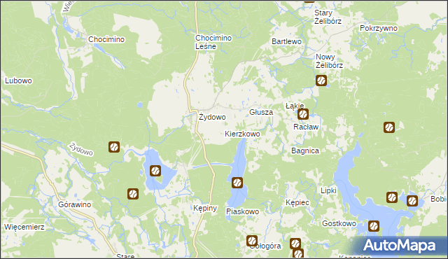 mapa Kierzkowo gmina Polanów, Kierzkowo gmina Polanów na mapie Targeo