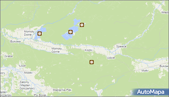 mapa Kiszki gmina Janów Lubelski, Kiszki gmina Janów Lubelski na mapie Targeo