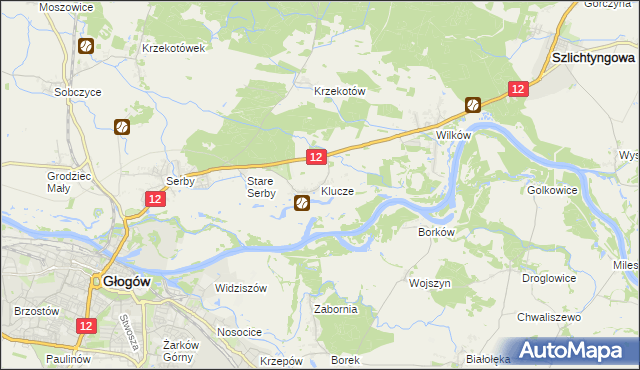 mapa Klucze gmina Głogów, Klucze gmina Głogów na mapie Targeo