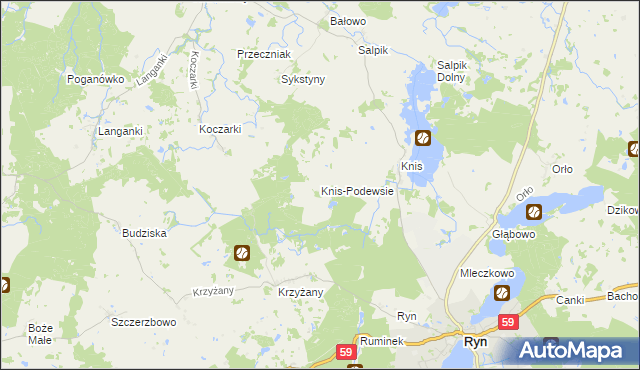 mapa Knis-Podewsie, Knis-Podewsie na mapie Targeo