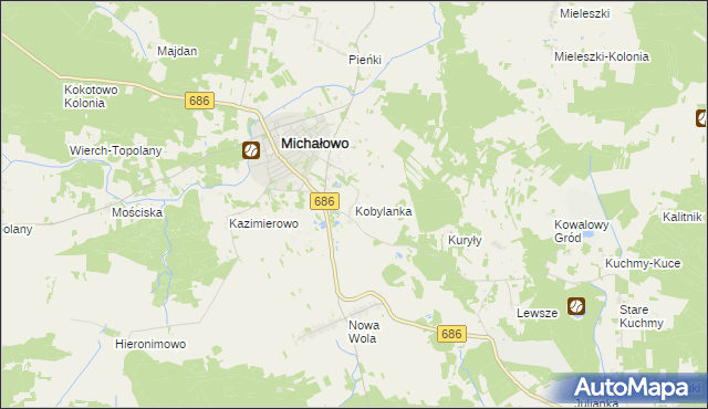 mapa Kobylanka gmina Michałowo, Kobylanka gmina Michałowo na mapie Targeo