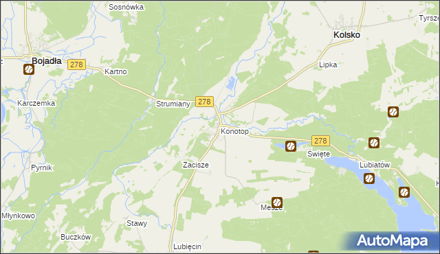 mapa Konotop gmina Kolsko, Konotop gmina Kolsko na mapie Targeo