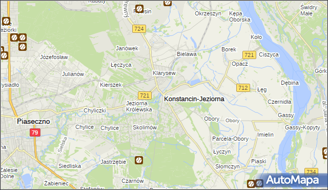 mapa Konstancin-Jeziorna, Konstancin-Jeziorna na mapie Targeo