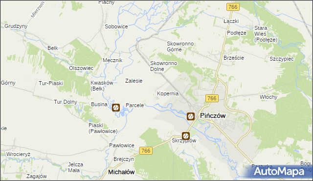 mapa Kopernia, Kopernia na mapie Targeo