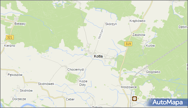 mapa Kotla, Kotla na mapie Targeo