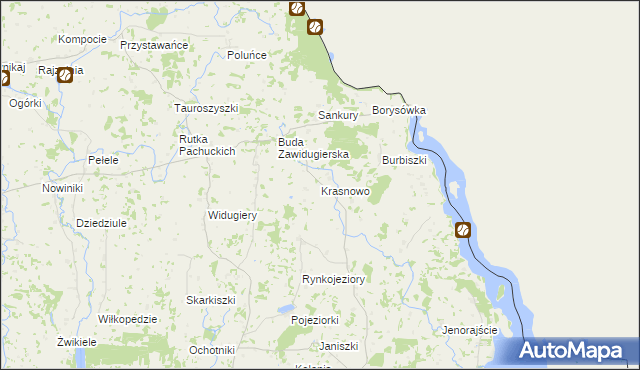 mapa Krasnowo, Krasnowo na mapie Targeo