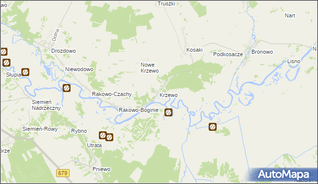 mapa Krzewo gmina Piątnica, Krzewo gmina Piątnica na mapie Targeo
