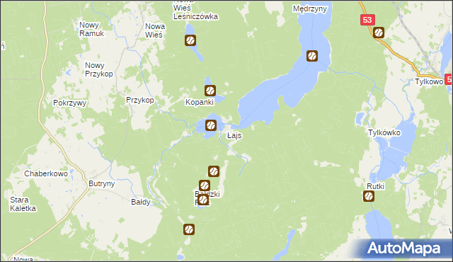 mapa Łajs, Łajs na mapie Targeo