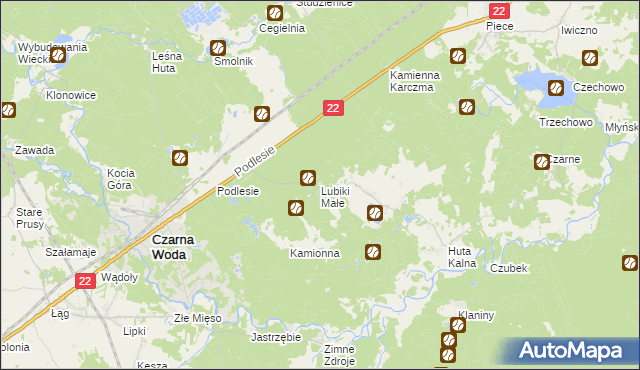 mapa Lubiki Małe, Lubiki Małe na mapie Targeo