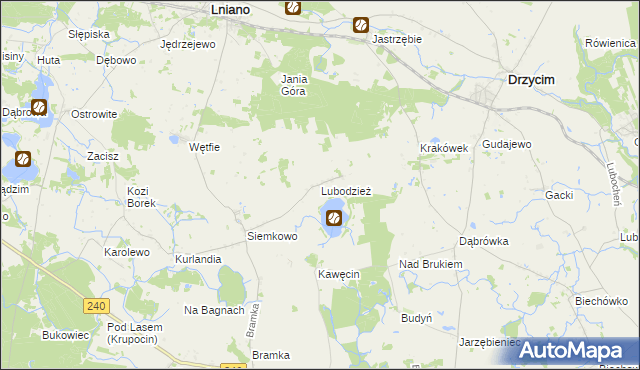 mapa Lubodzież, Lubodzież na mapie Targeo