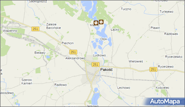 mapa Ludkowo gmina Pakość, Ludkowo gmina Pakość na mapie Targeo