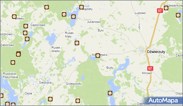 mapa Małszewko, Małszewko na mapie Targeo