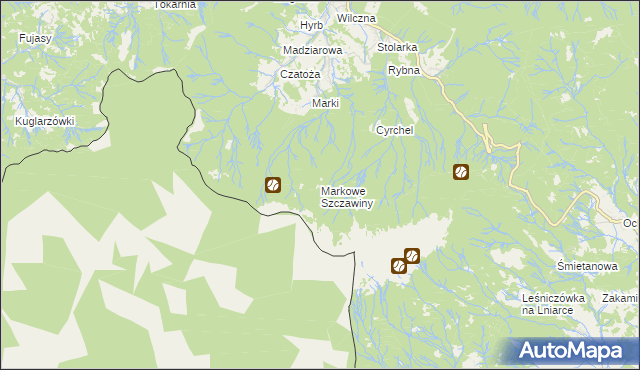 mapa Markowe Szczawiny, Markowe Szczawiny na mapie Targeo