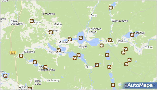 mapa Mogiel, Mogiel na mapie Targeo