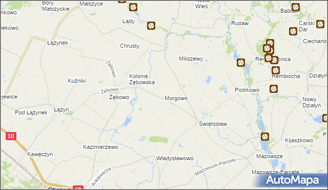 mapa Morgowo gmina Ciechocin, Morgowo gmina Ciechocin na mapie Targeo