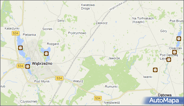 mapa Myśliwiec, Myśliwiec na mapie Targeo