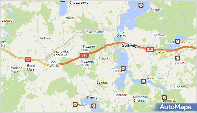 mapa Nibork, Nibork na mapie Targeo