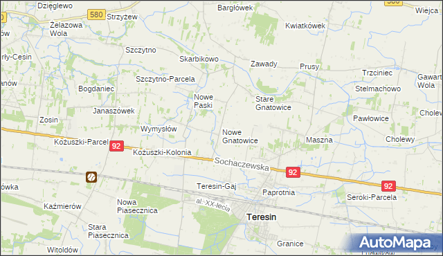 mapa Nowe Gnatowice, Nowe Gnatowice na mapie Targeo