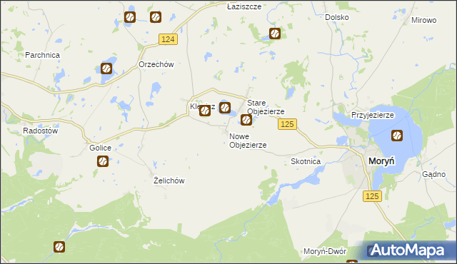 mapa Nowe Objezierze, Nowe Objezierze na mapie Targeo