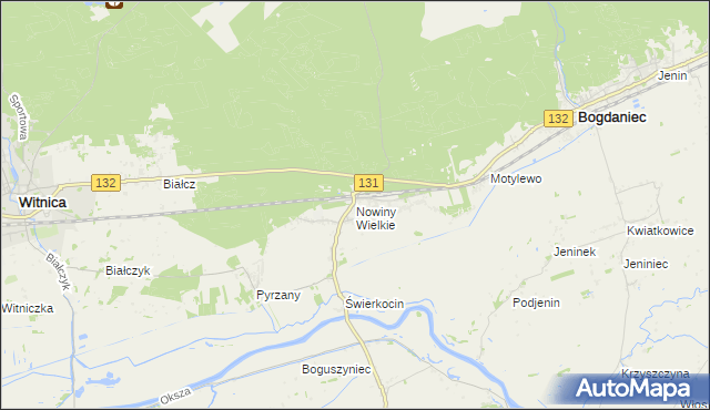 mapa Nowiny Wielkie, Nowiny Wielkie na mapie Targeo