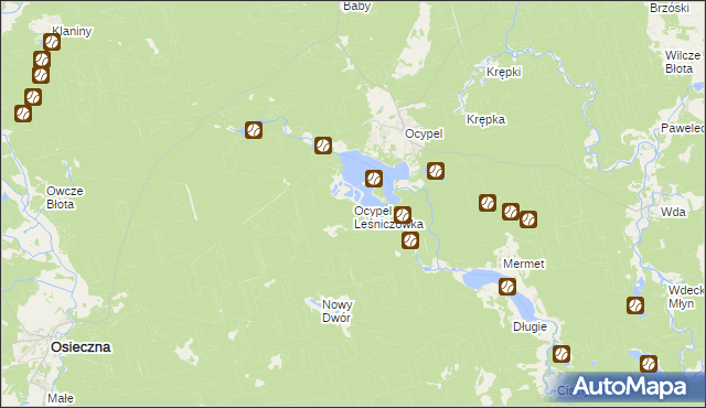 mapa Ocypel Leśniczówka, Ocypel Leśniczówka na mapie Targeo