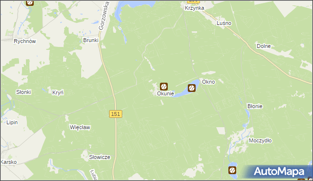 mapa Okunie, Okunie na mapie Targeo