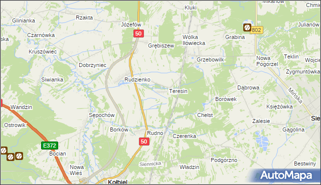 mapa Oleksin gmina Kołbiel, Oleksin gmina Kołbiel na mapie Targeo