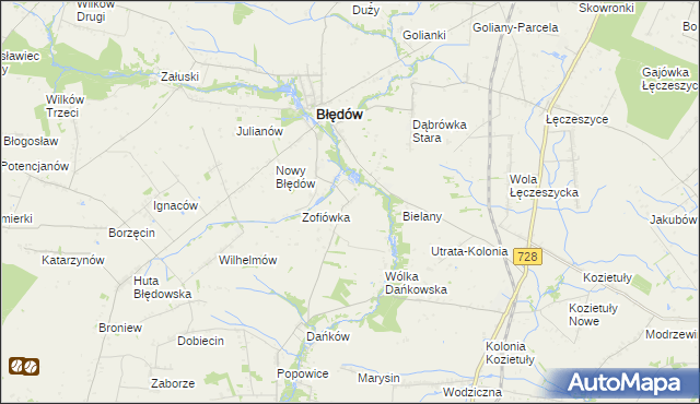 mapa Oleśnik gmina Błędów, Oleśnik gmina Błędów na mapie Targeo