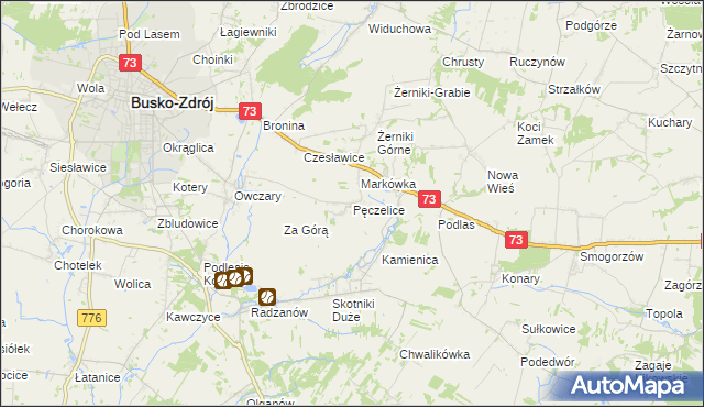 mapa Pęczelice, Pęczelice na mapie Targeo