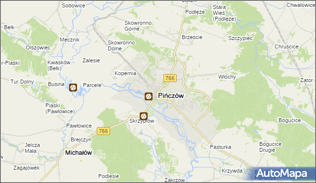 mapa Pińczów, Pińczów na mapie Targeo