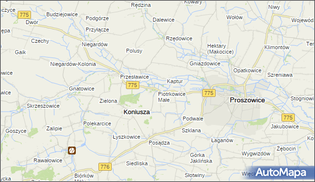 mapa Piotrkowice Małe, Piotrkowice Małe na mapie Targeo