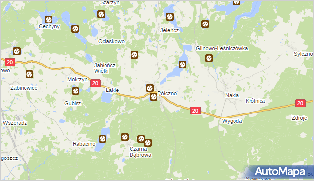 mapa Półczno, Półczno na mapie Targeo
