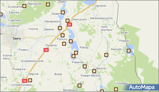mapa Półkoty, Półkoty na mapie Targeo