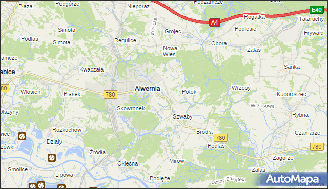 mapa Poręba Żegoty, Poręba Żegoty na mapie Targeo