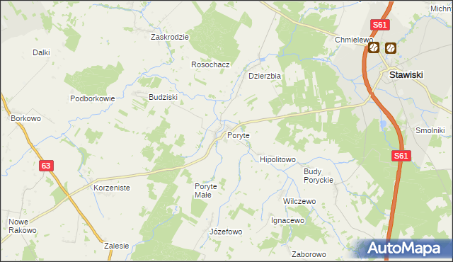 mapa Poryte, Poryte na mapie Targeo