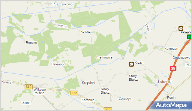 mapa Prętkowice, Prętkowice na mapie Targeo
