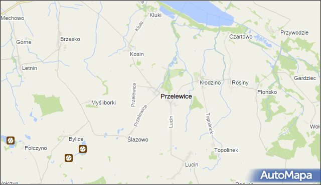 mapa Przelewice powiat pyrzycki, Przelewice powiat pyrzycki na mapie Targeo
