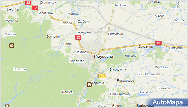 mapa Przysucha, Przysucha na mapie Targeo