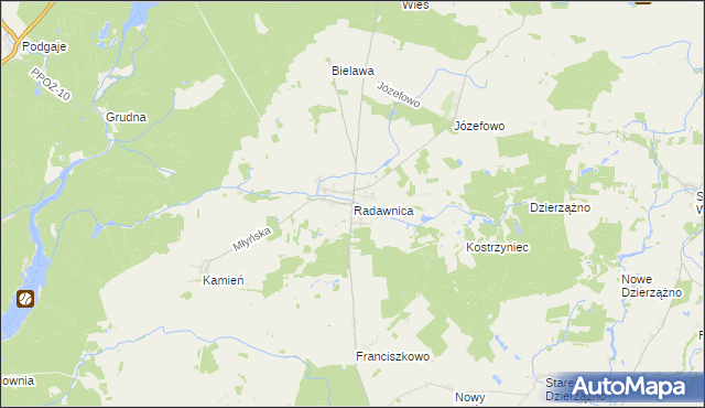 mapa Radawnica, Radawnica na mapie Targeo