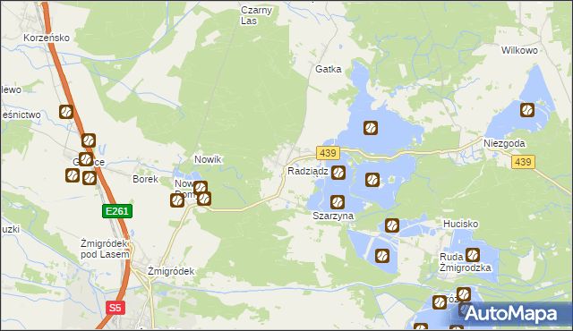 mapa Radziądz, Radziądz na mapie Targeo