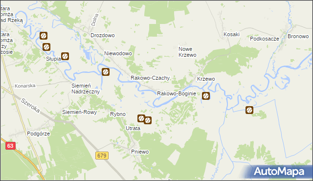 mapa Rakowo-Boginie, Rakowo-Boginie na mapie Targeo