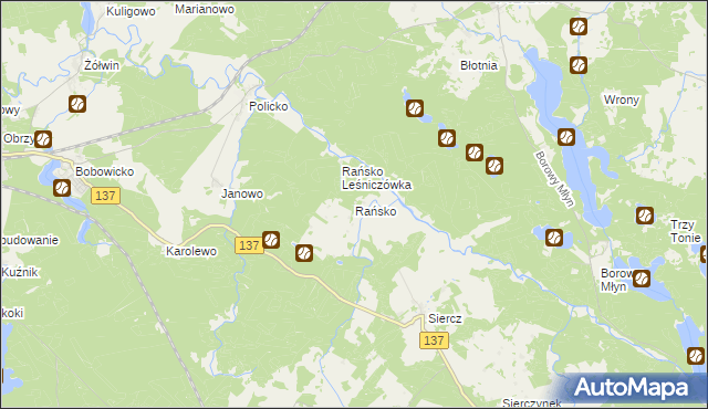 mapa Rańsko, Rańsko na mapie Targeo
