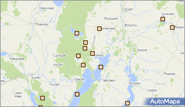 mapa Romoty, Romoty na mapie Targeo