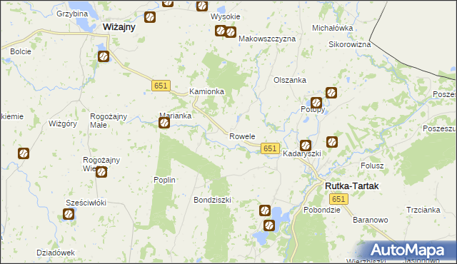 mapa Rowele, Rowele na mapie Targeo