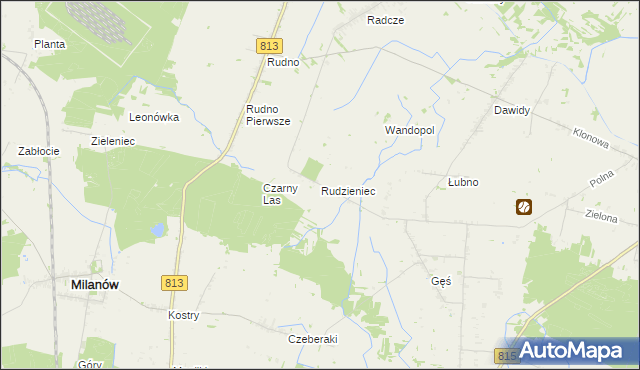 mapa Rudzieniec, Rudzieniec na mapie Targeo