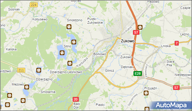 mapa Rutki gmina Żukowo, Rutki gmina Żukowo na mapie Targeo