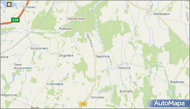 mapa Sąpolnica, Sąpolnica na mapie Targeo