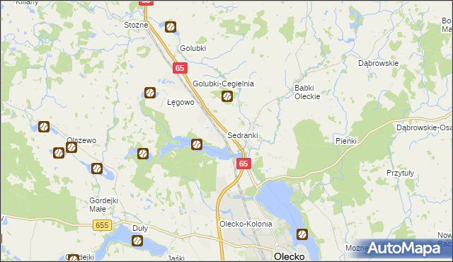 mapa Sedranki, Sedranki na mapie Targeo
