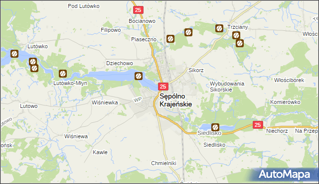 mapa Sępólno Krajeńskie, Sępólno Krajeńskie na mapie Targeo
