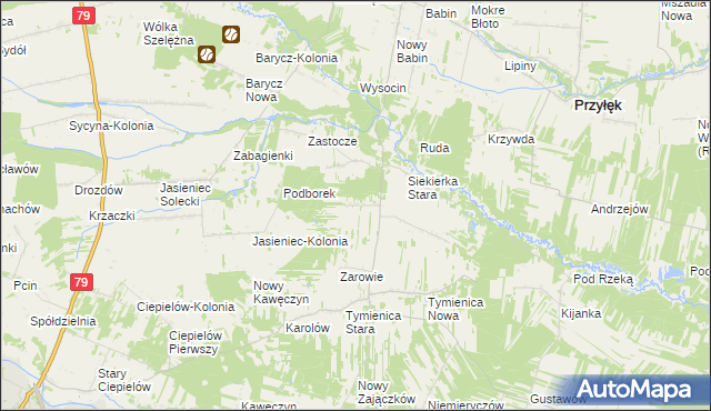 mapa Siekierka Nowa, Siekierka Nowa na mapie Targeo